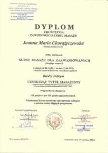 Dyplom gabinet podologiczny PodoVital Świdnica